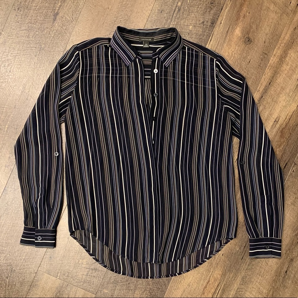 Ann Taylor Navy Blouse